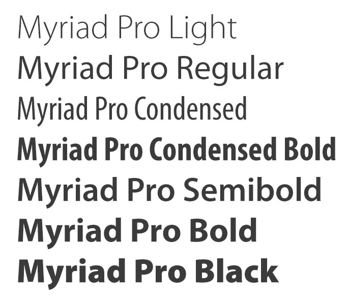 Myriad Pro Typography